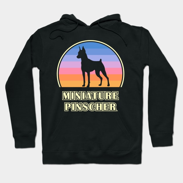 Miniature Pinscher Vintage Sunset Dog Hoodie by millersye